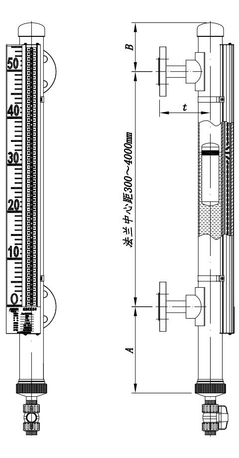 Flap-11C塑料型磁翻板液位計尺寸